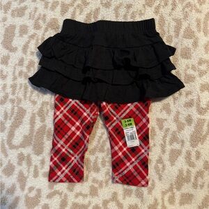 Garanimals Black Ruffle Skirt with Red Plaid Leggings Size 0-3 months